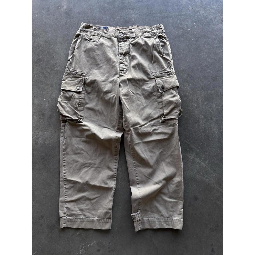Vintage Polo Ralph Lauren 67 Cargo Chino Pants 38x30 Baggy Relaxed Fit Tan Beige